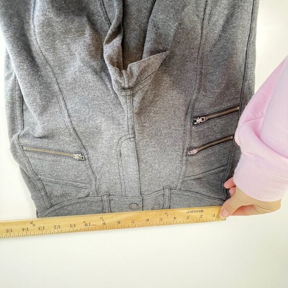 Athleta Ponte Moto Skinny Pant Leggings Heather Gray Sz 2 Womens Zip Pockets - Picture 8 of 10